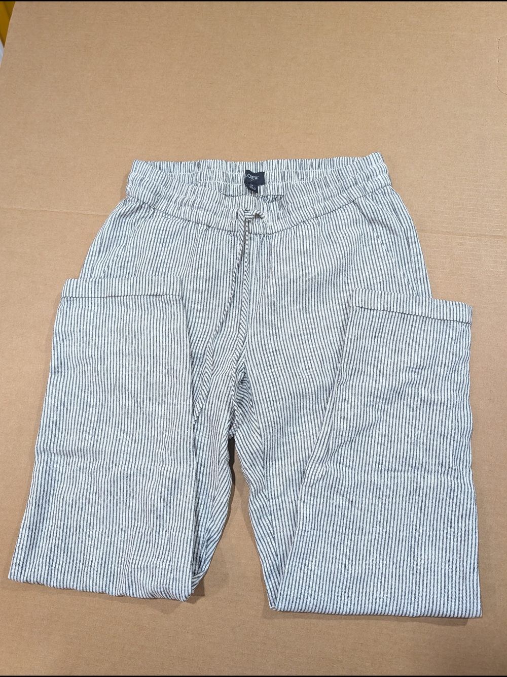 Womans J. Crew Black and White Striped Drawstring Waist Pants Size 0